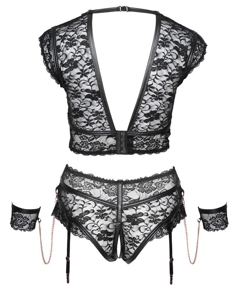 Dessous-Set – aus Spitze, ouvert, schwarz 22139311071 | Cottelli BONDAGE
