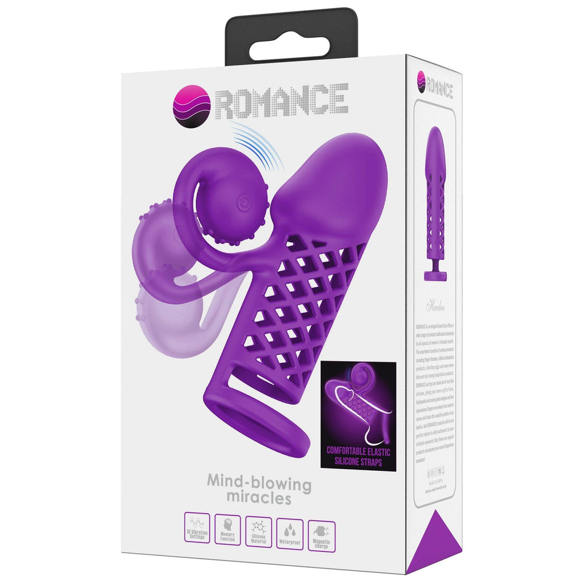 Guaina per il pene Mind blowing miracles Memory 10 funzioni – ricaricabile, vibrante, viola | Romance