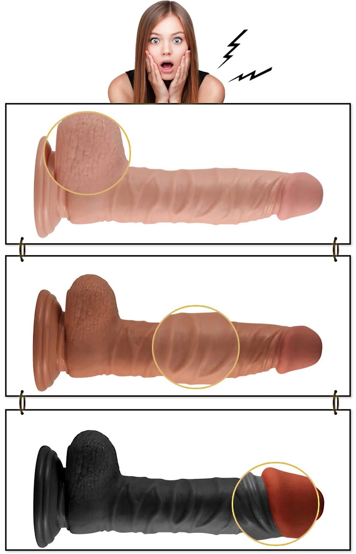 Consolador 8.5″ Extreme 3 velocidades – con ventosa, vibrador, nude 18 cm | Lovetoy
