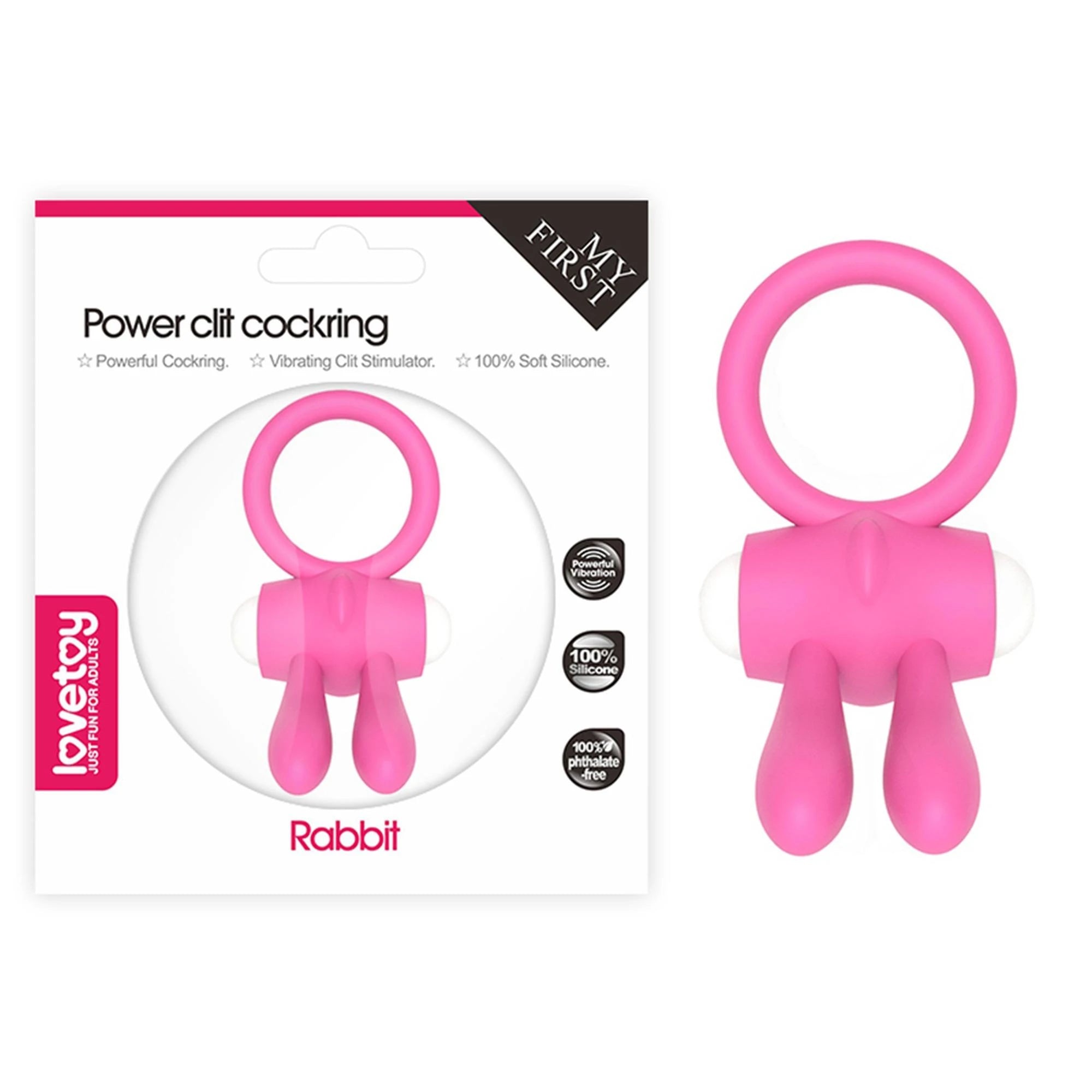 Anneau pénien en silicone Power Clit rose