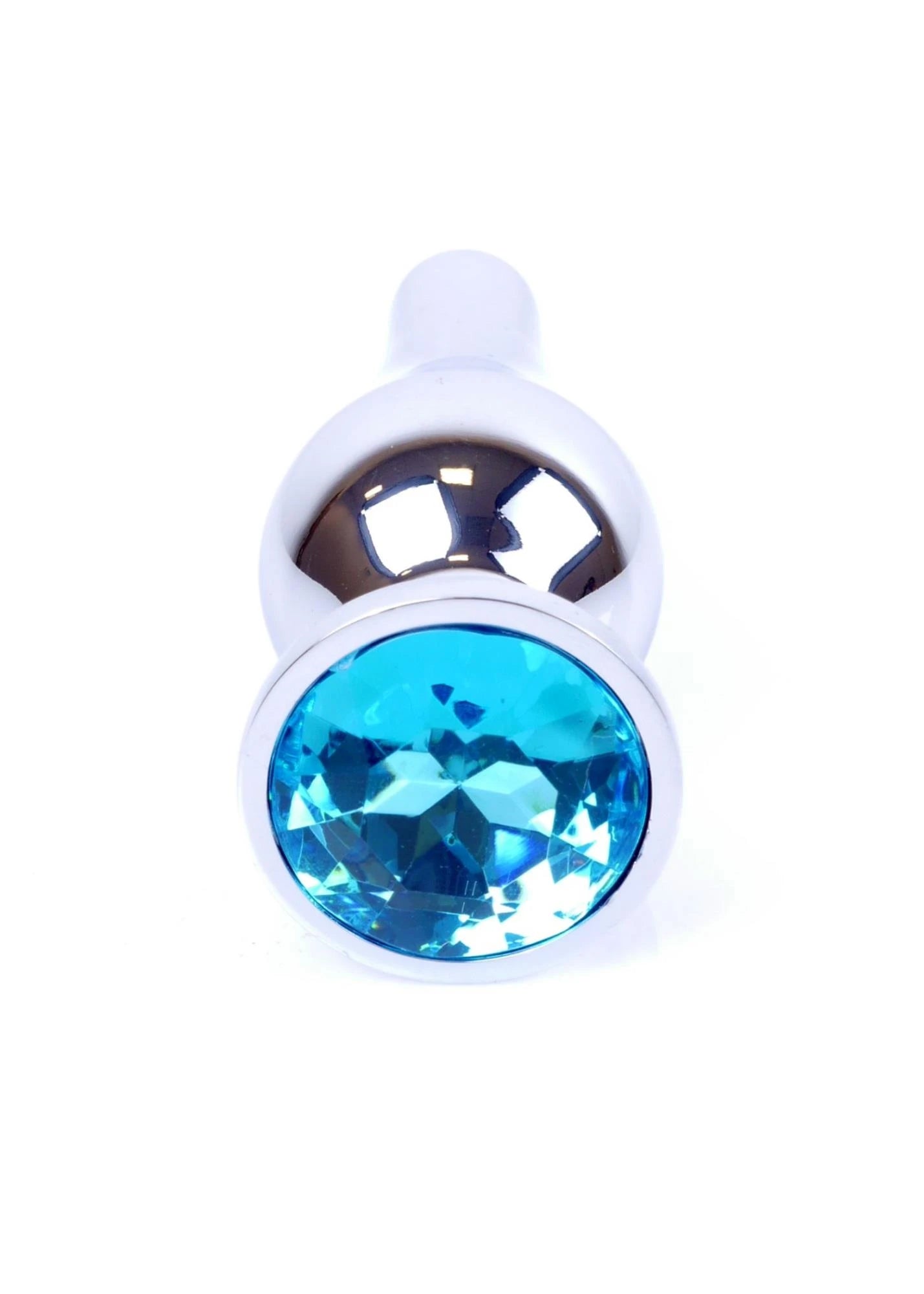Plug-Bijoux Plug anal en argent - Bleu clair