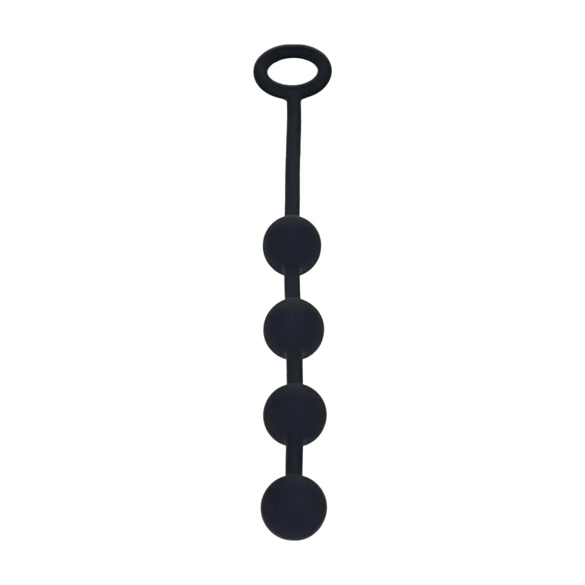 Round Silicone Anal Beads - S - 20mm - Black
