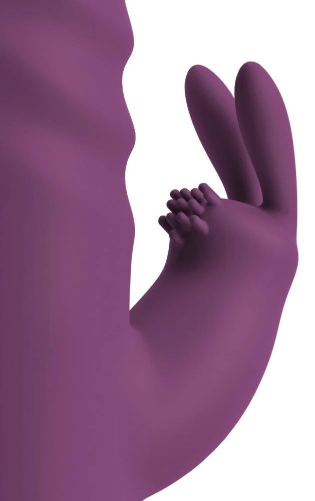 Vibrador rabbit 2 funciones – recargable, con empuje, morado | JAVIDA
