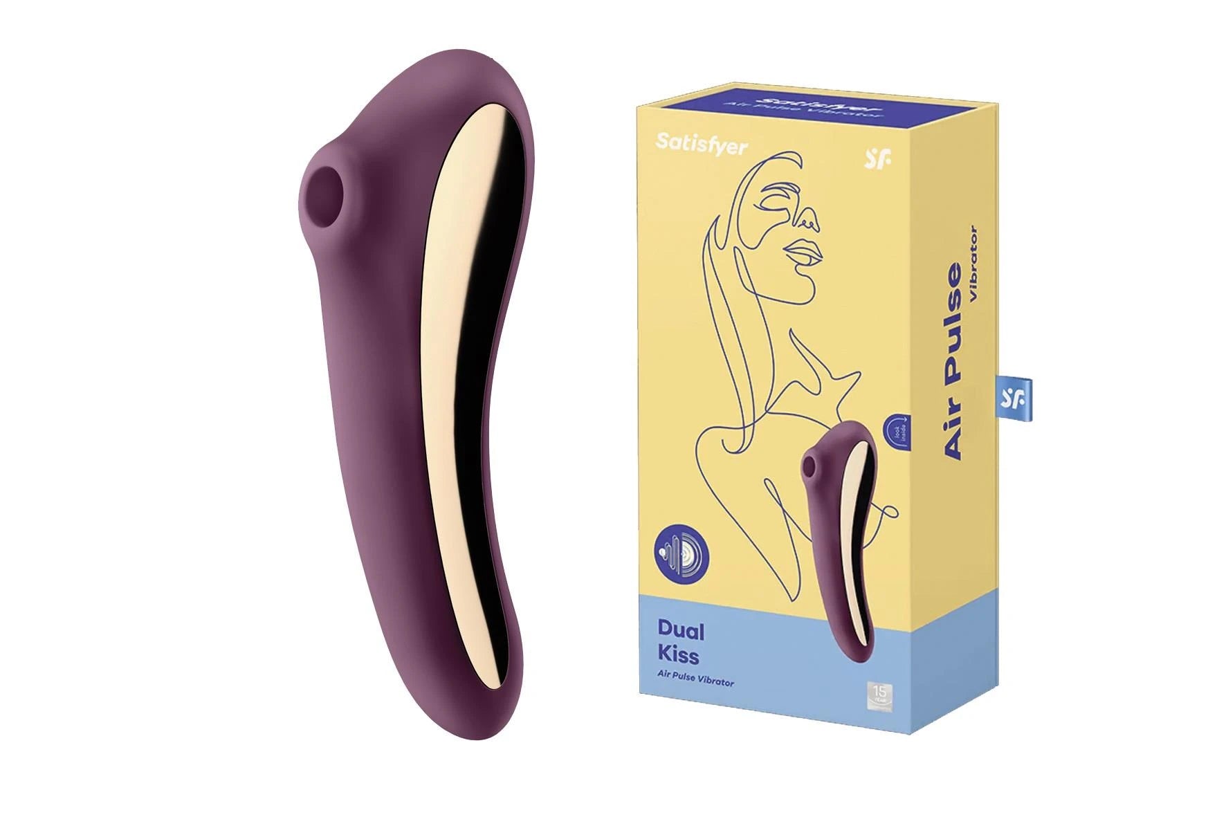 Stimulateur double - Kiss (rouge lie de vin)