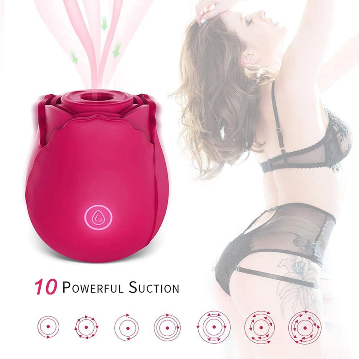 Stimulateur clitoridien 10 fonctions – rechargeable, rouge | Favorites