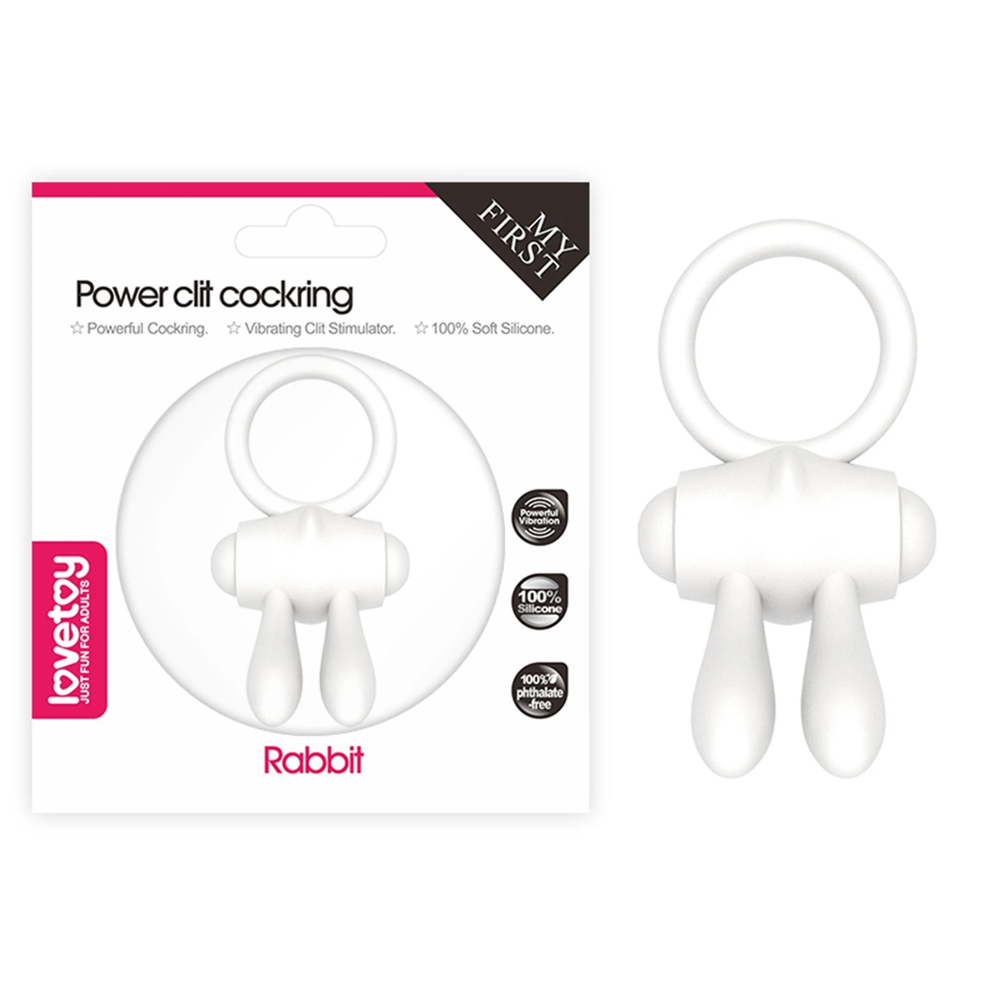 Anneau pénien en silicone Power Clit Blanc