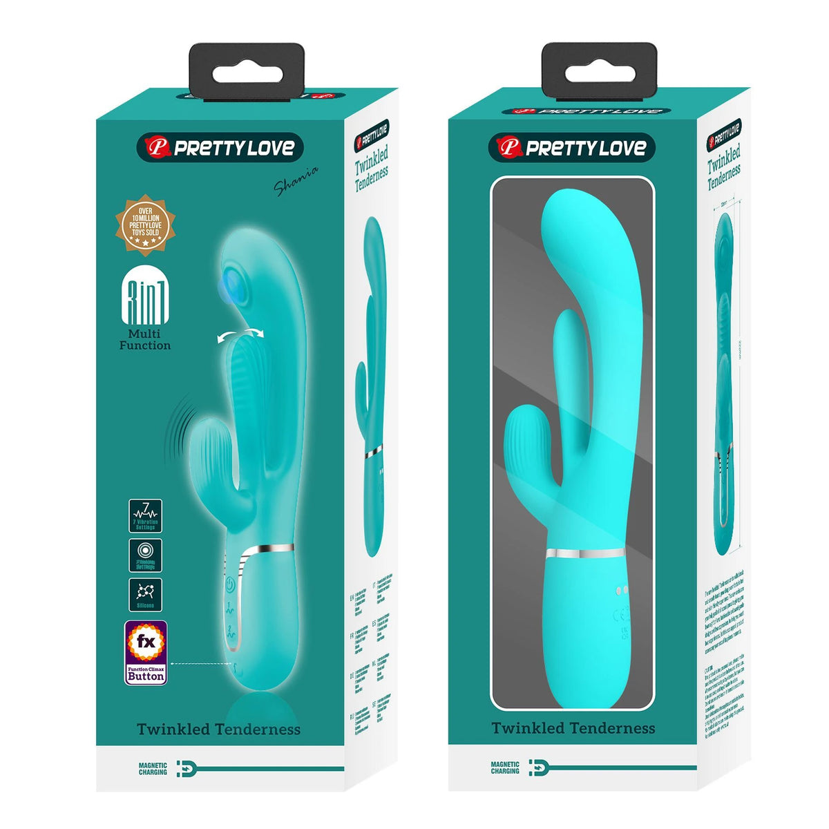 Vibrador rabbit Twinkled Tenderness 7 thumping 7 funções – azul claro | Pretty Love