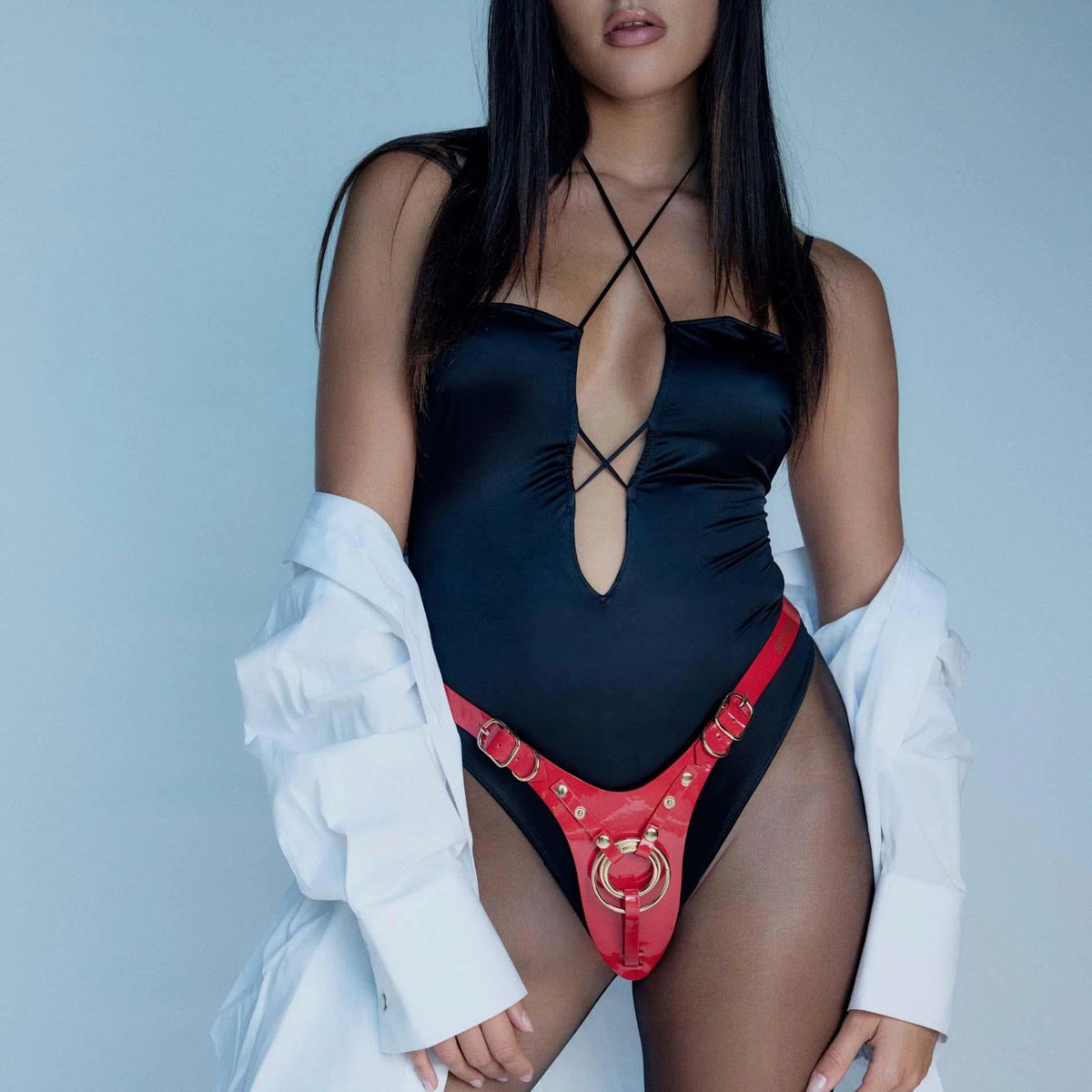 Imbracatura strap-on Glossy – rossa