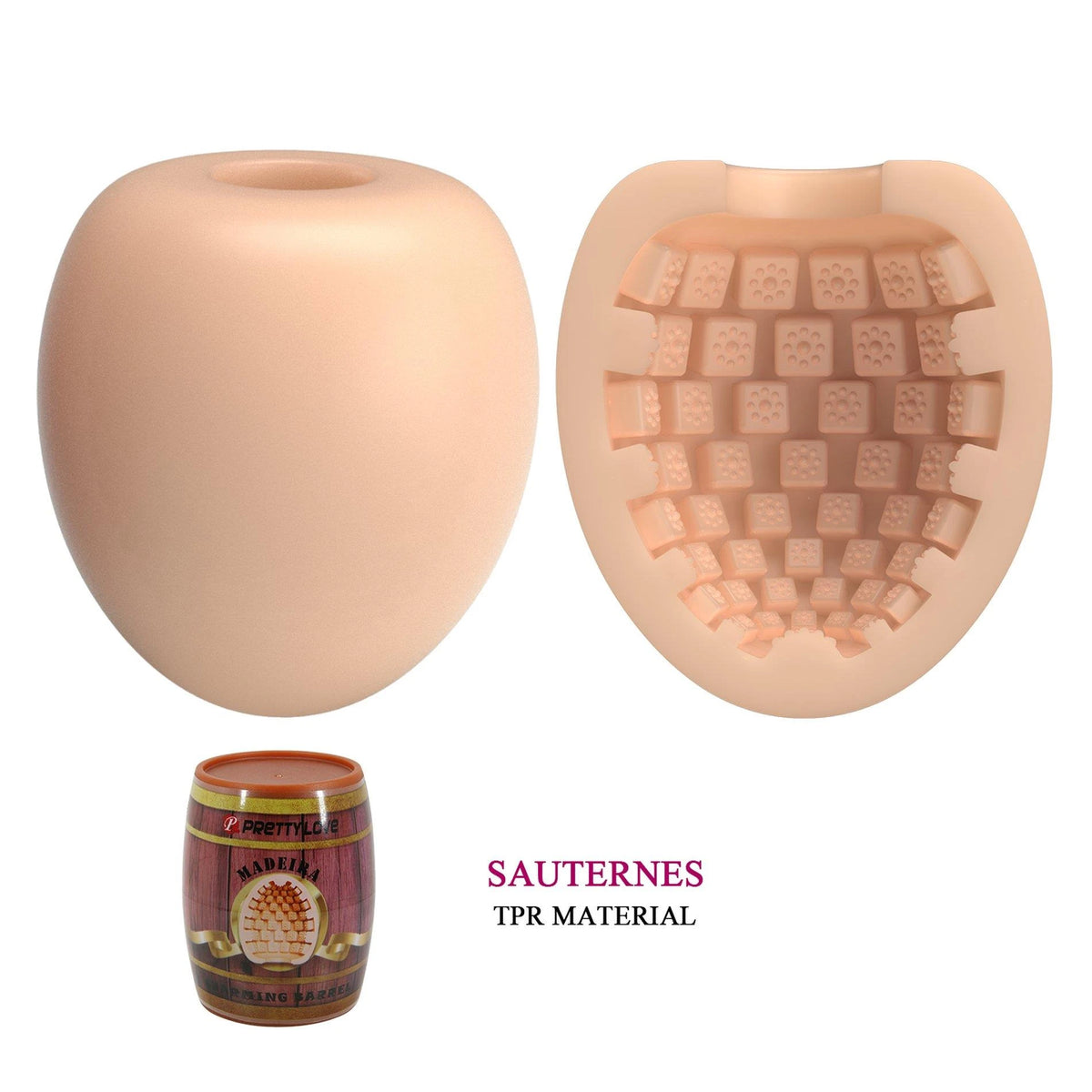 Masturbador Madeira Charming Barrel – à prova de água, nude | Pretty Love