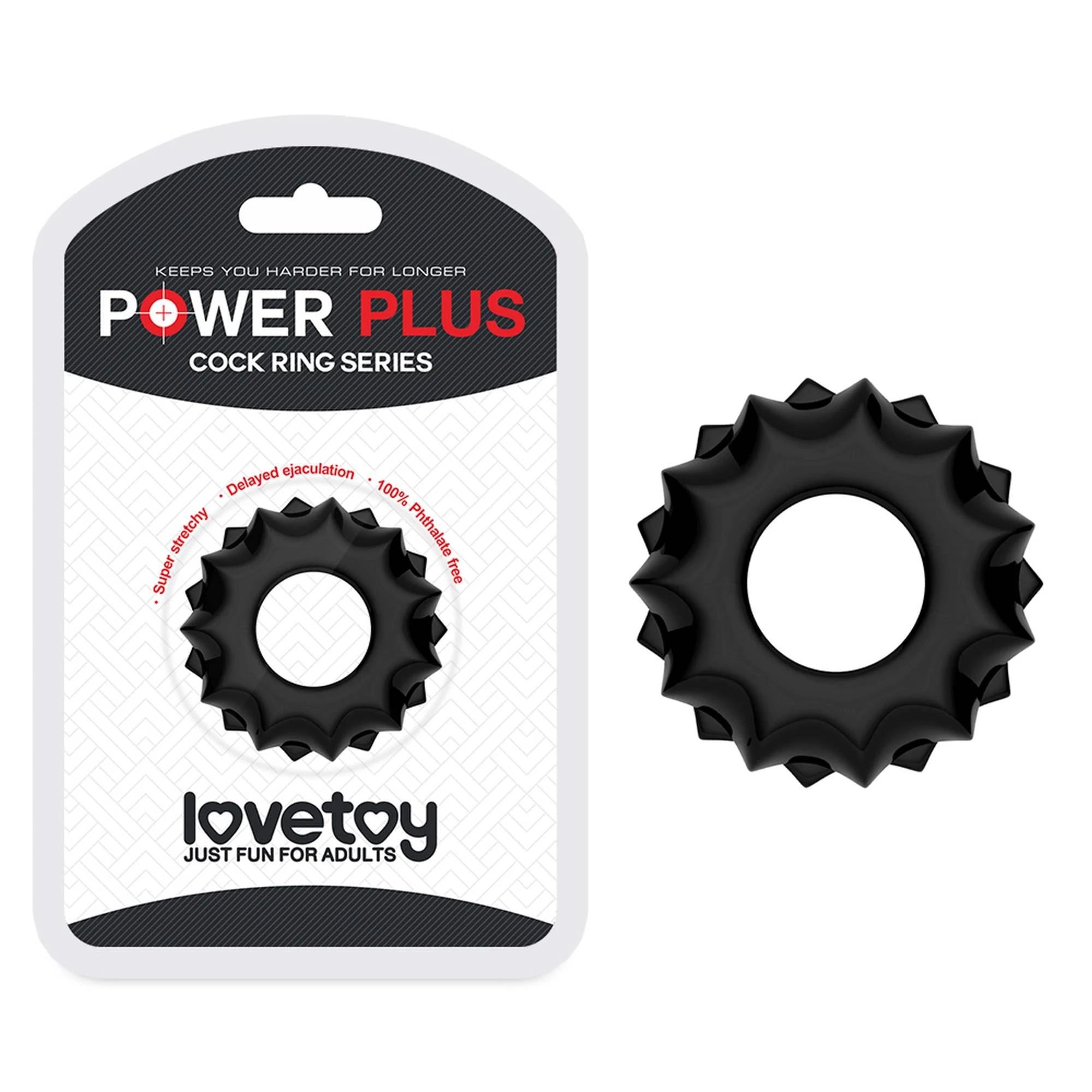 POWER PLUS Anneau pénien Noir