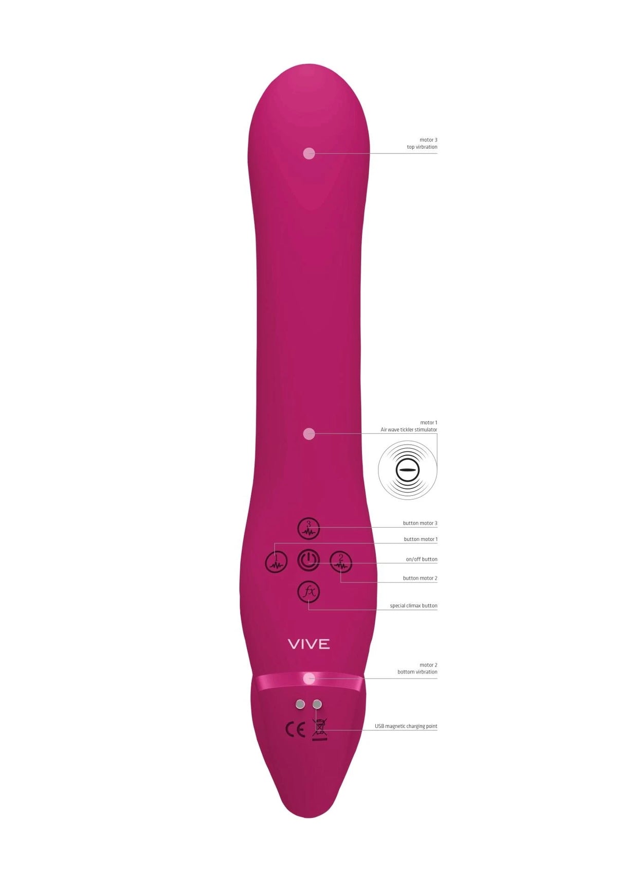 Strap-on Ai Air Wave Tickler Strapless 10 velocità – doppio | Vive