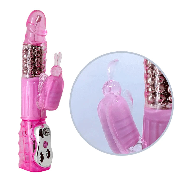 Vibrador rabbit – rotatorio, rosa BW-020033 | Baile