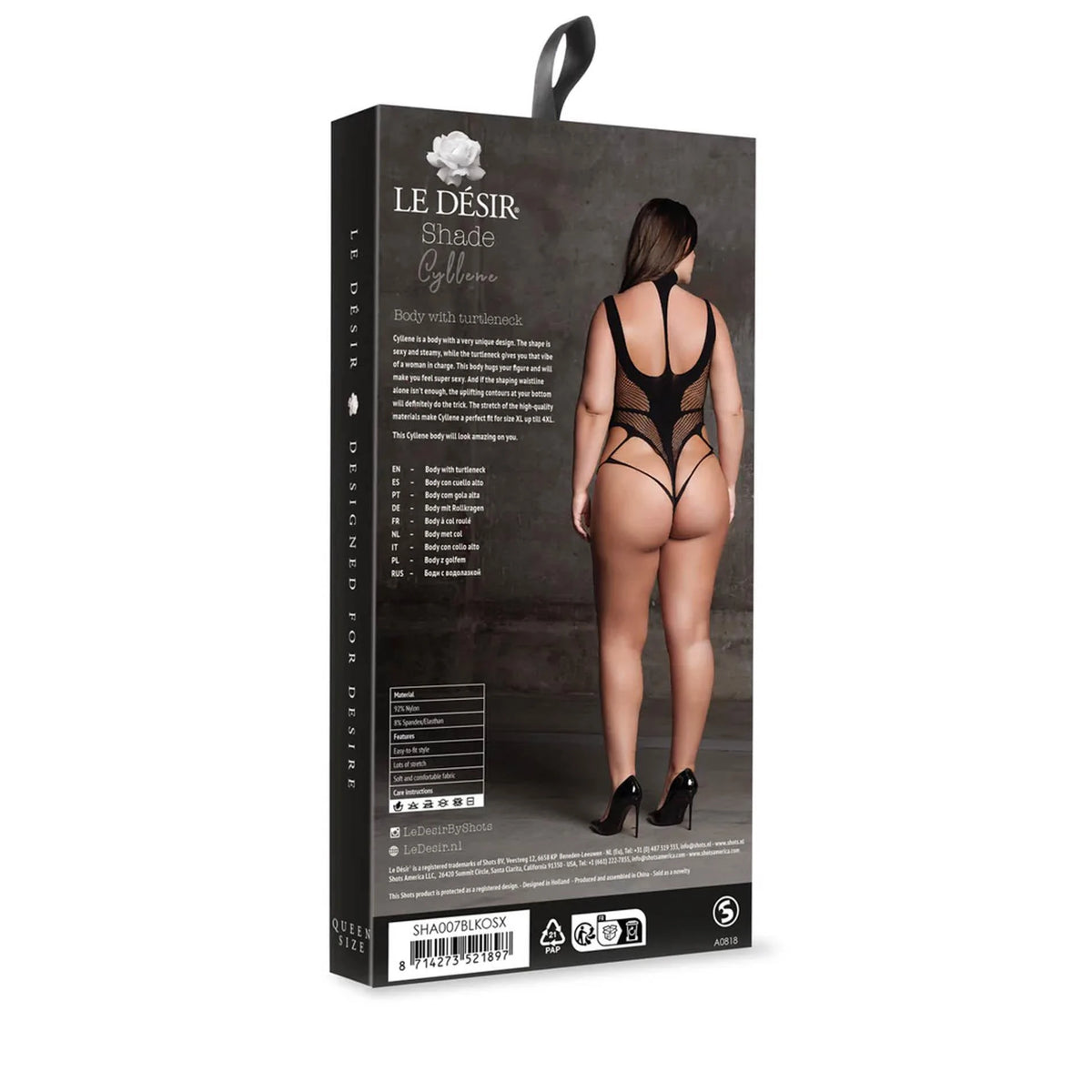 Body Cyllene Xlviii Turtleneck Queen – taglie forti, nero | Le Désir