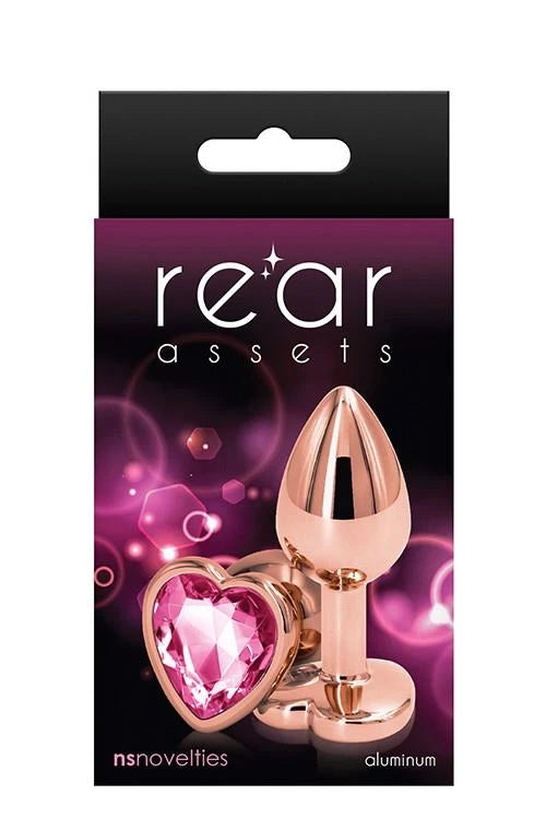 Plug anal Rear Assets Heart – con joya, rosa 35-280795 | NS Novelties