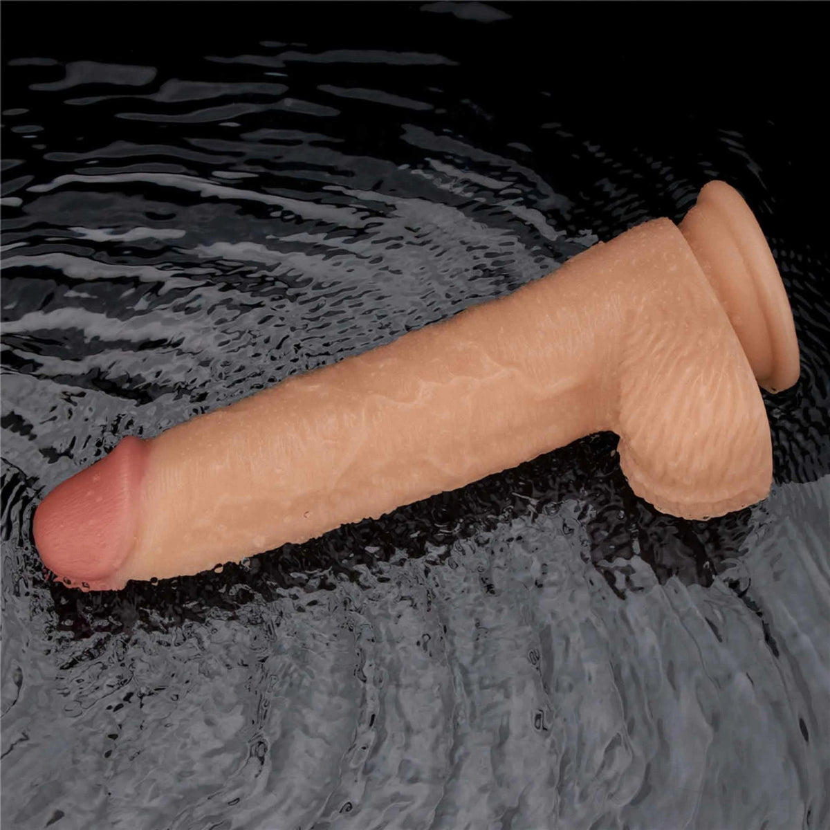 Vibrador realista Basics 10 funciones – con ventosa, nude 23.6 cm | Lovetoy