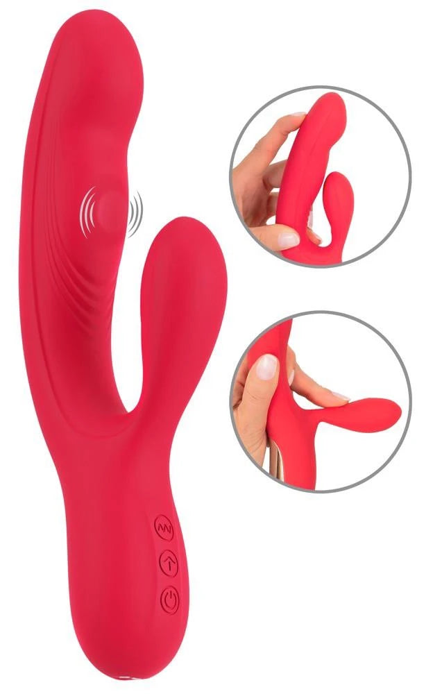 Vibratore rabbit Thumping 10 funzioni – ricaricabile, rosso | Sweet Smile