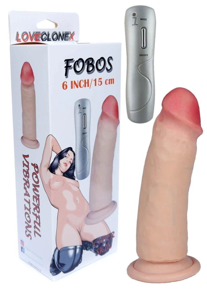 Vibromasseur réaliste Fobos Loveclonex 6″-vibration 15 cm – avec télécommande, nude | Favorites