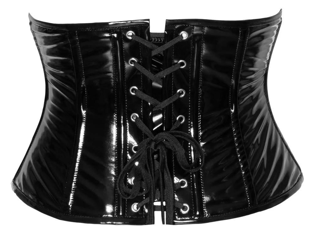 Corsetto Waist Cincher – wetlook, nero | Black Level
