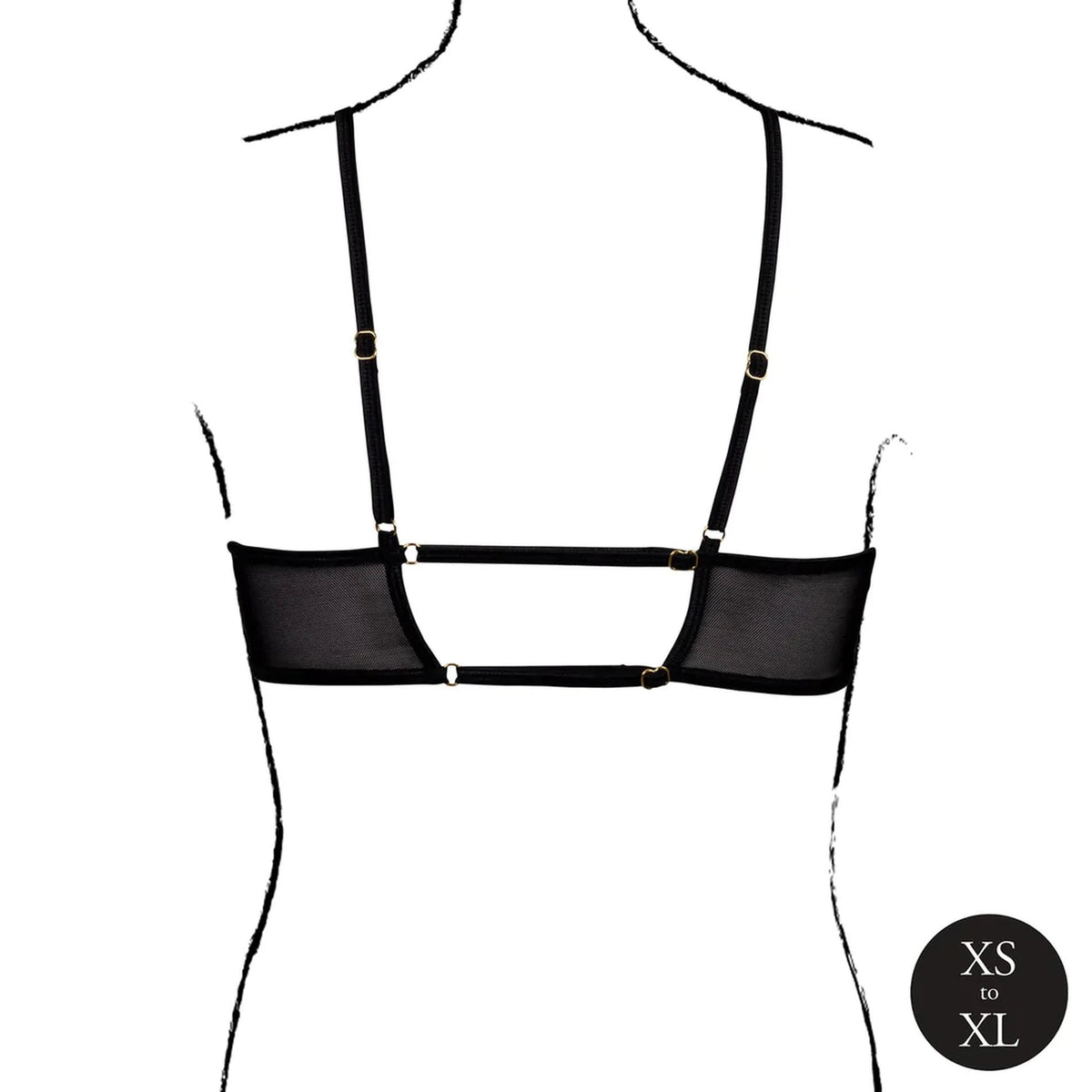 Fehérnemű szett Keyhole Sliders – dupla, fekete | Le Désir