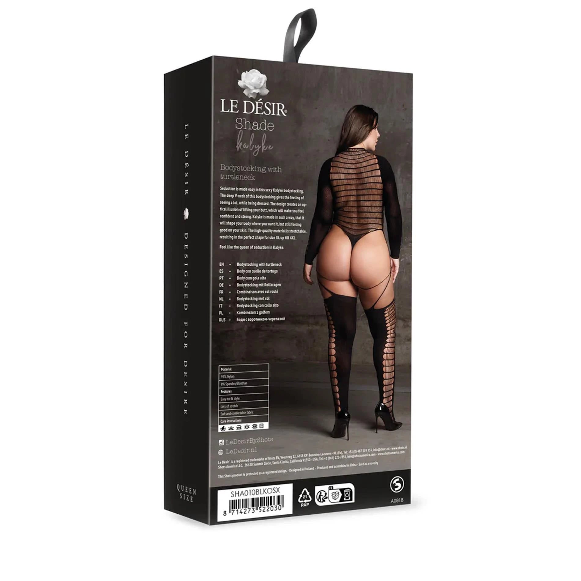 Kalyke XXIII - Bodystocking with Turtleneck - Queen Size - Black