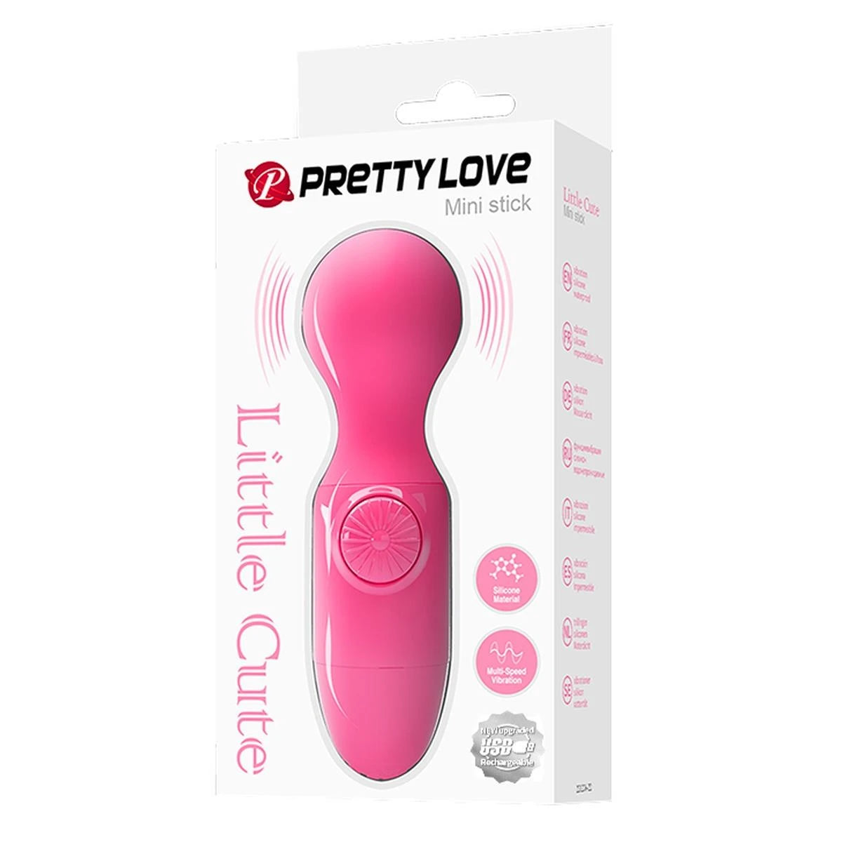 Massaggiatore wand stick – ricaricabile, fucsia | Pretty Love