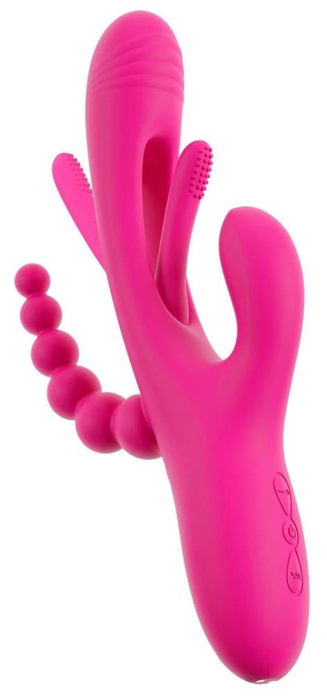 Rabbit-Vibrator Triple Flicking 7 Funktionen – wiederaufladbar, rosa | Sweet Smile