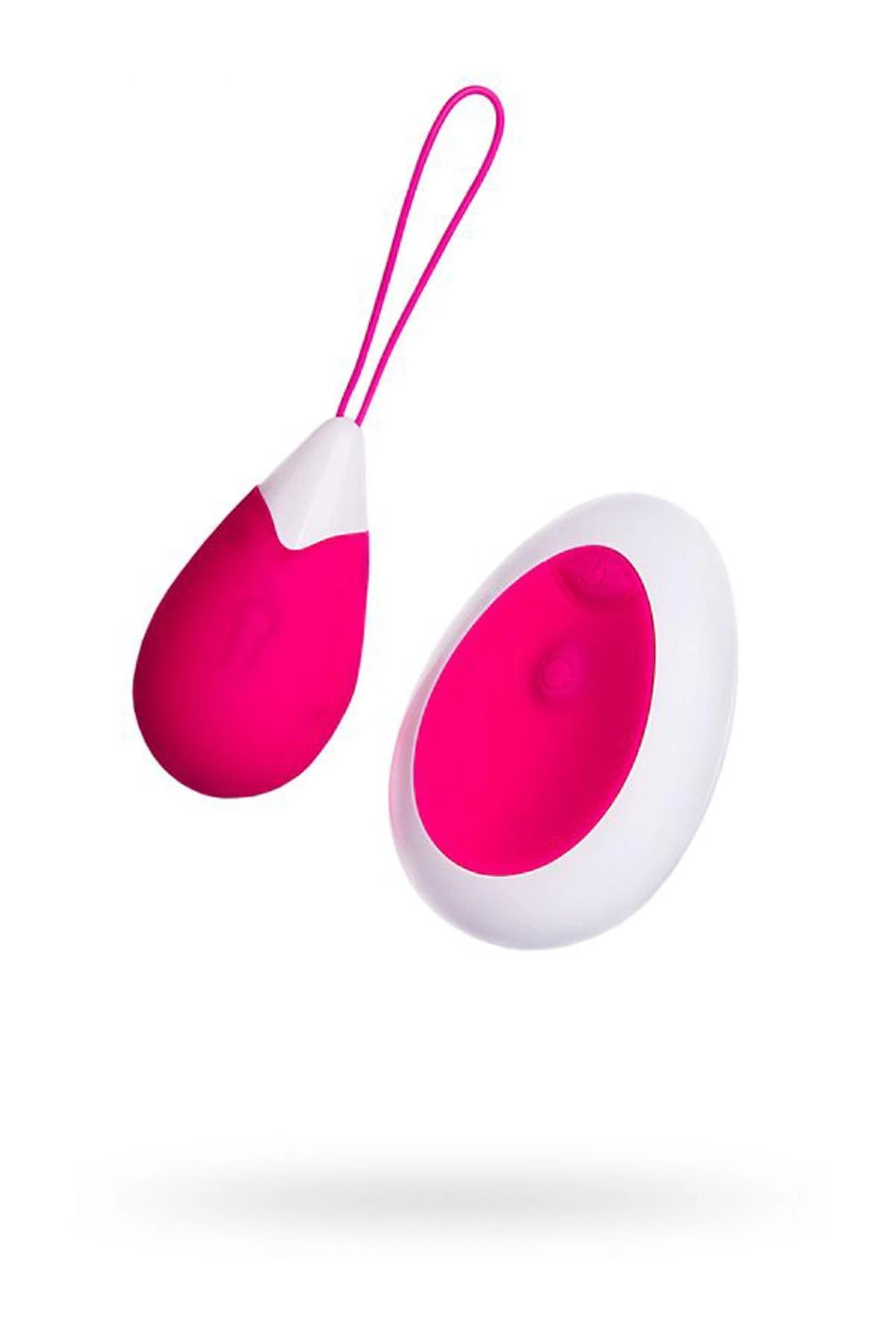 A-TOYS, Œuf vibrant télécommandé, silicone, rose et blanc, 12 cm