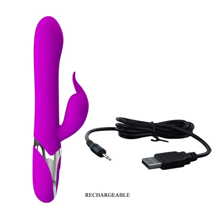 Rabbit-Vibrator Neil 12 Funktionen – wiederaufladbar, aufblasbar, lila | Pretty Love