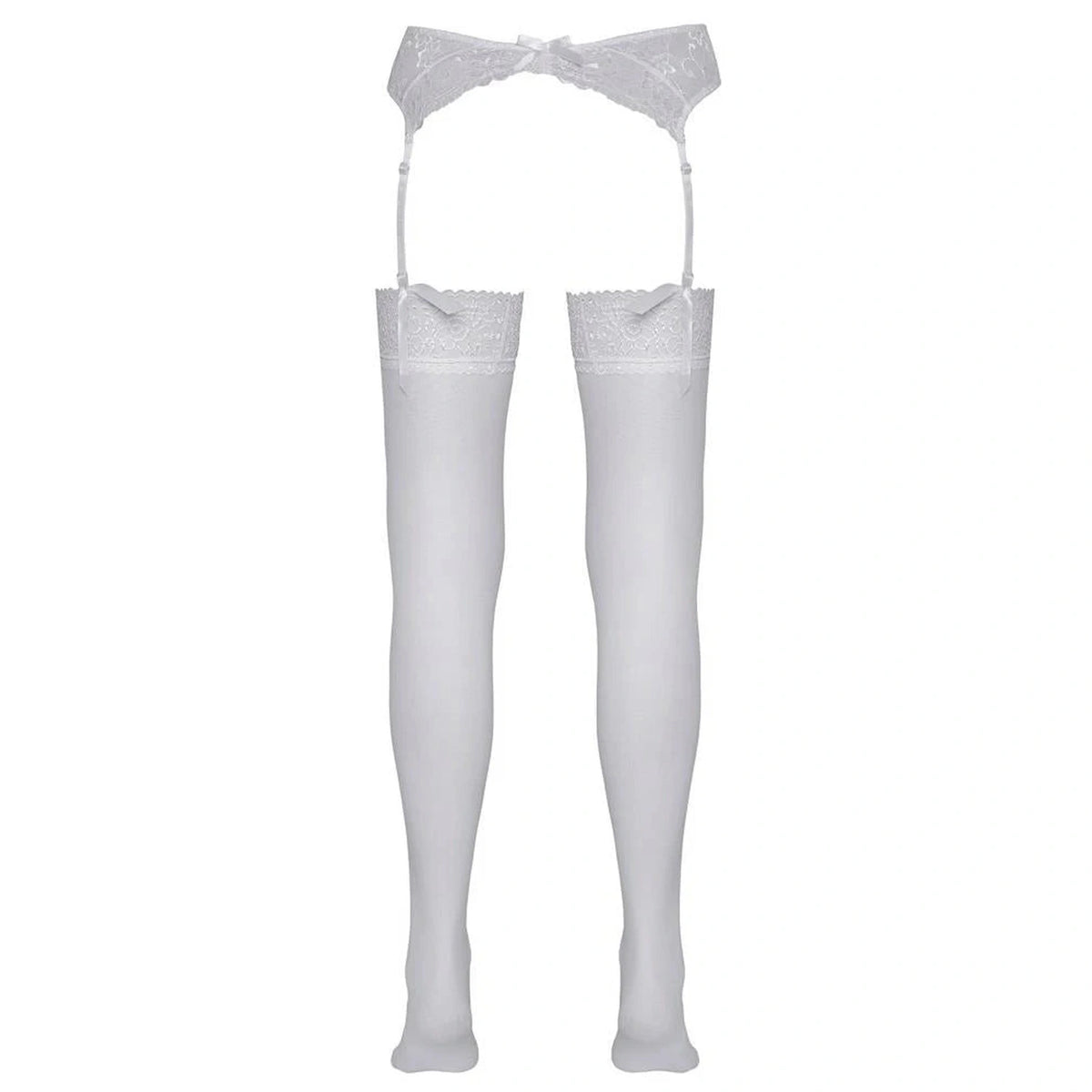 Calze – in pizzo, floreale, bianca | Cottelli LEGWEAR