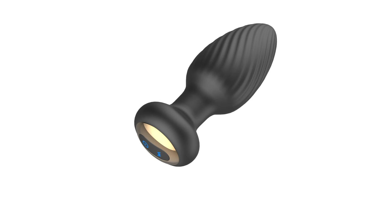 Butt plug – vibrating, rotating, black | Favorites