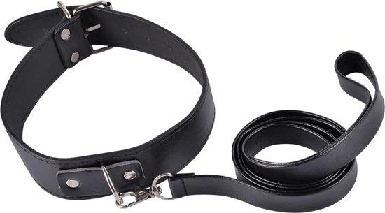 Collier kink noir avec laisse réglable
