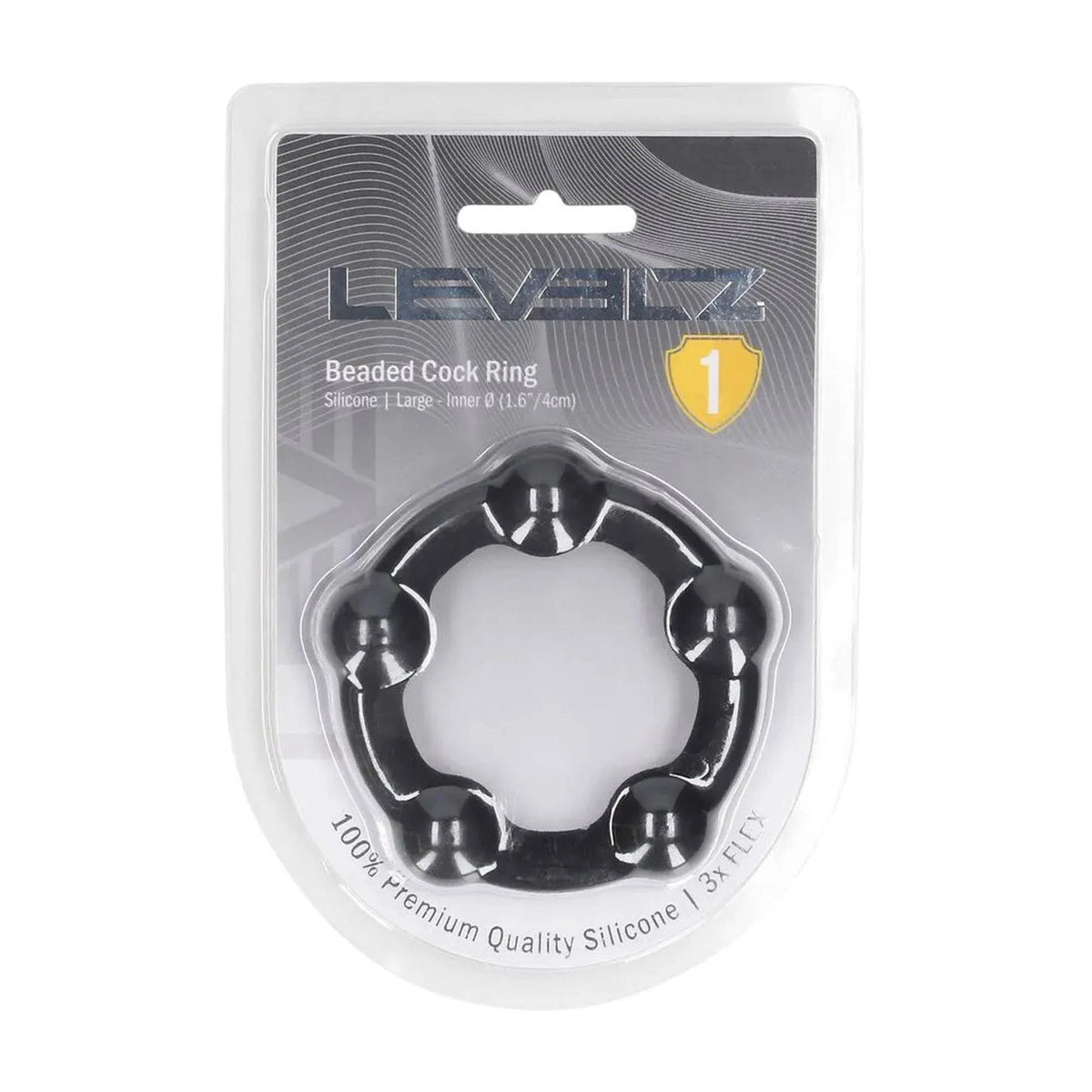 Anillo para el pene Beaded – negro 36-LVL01-0023BLK | Levelz