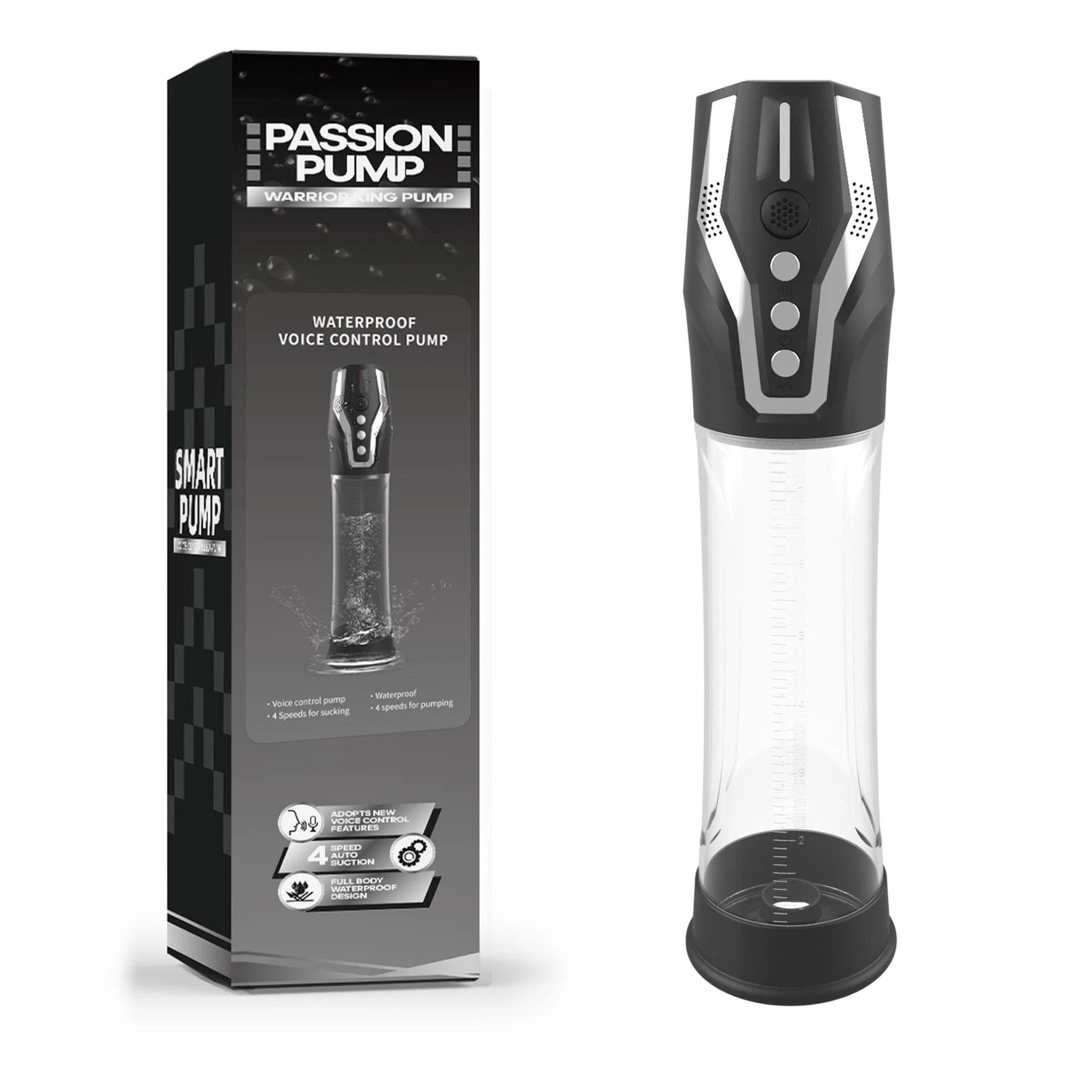 Pompka- PASSION PUMP, POMPE AUTOMATIQUE RECHARGEABLE ÉTANCHE HAUT DE GAMME, Commande vocale