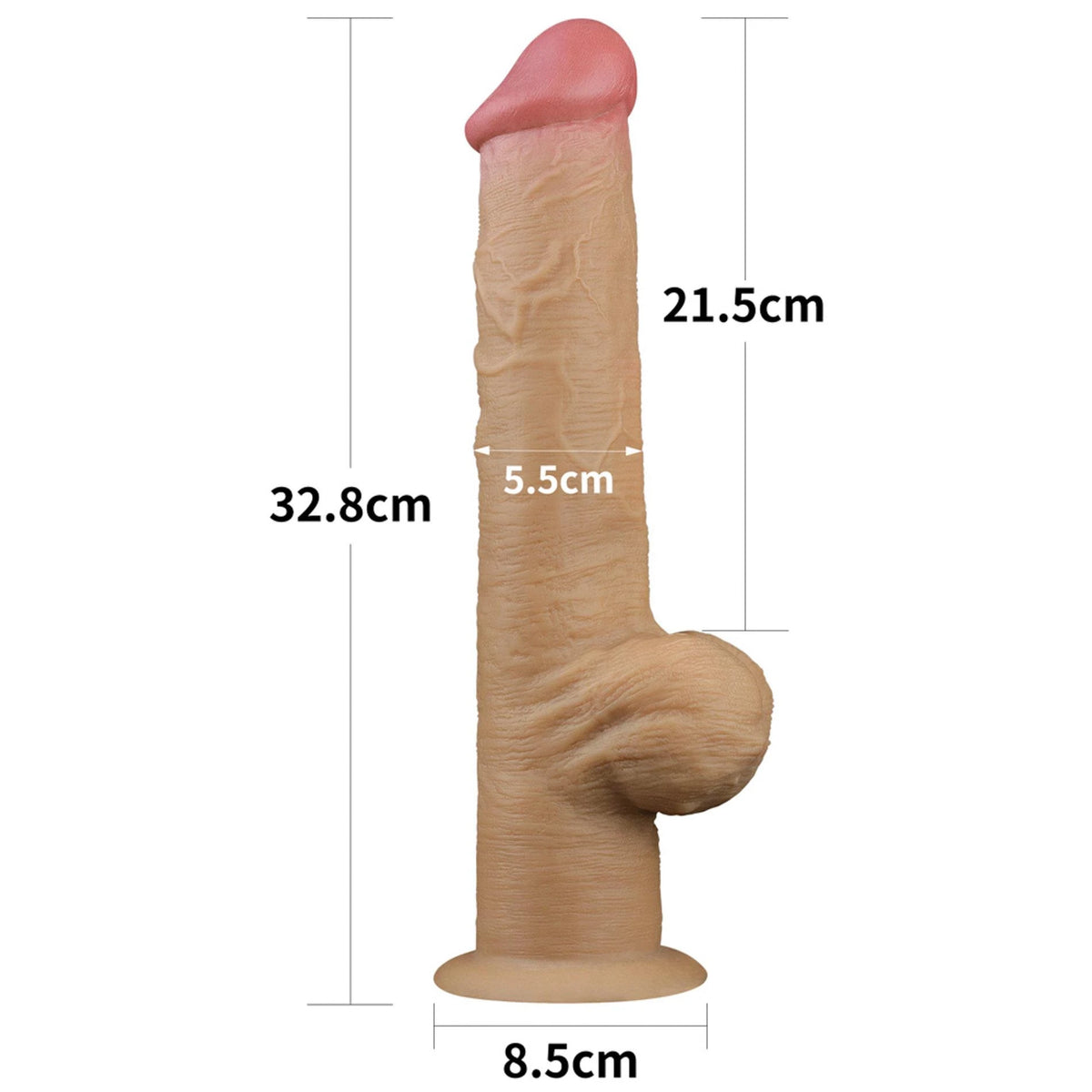 Dildo realistico Handle 30 cm – con ventosa, nude 10-LV411034 | Lovetoy