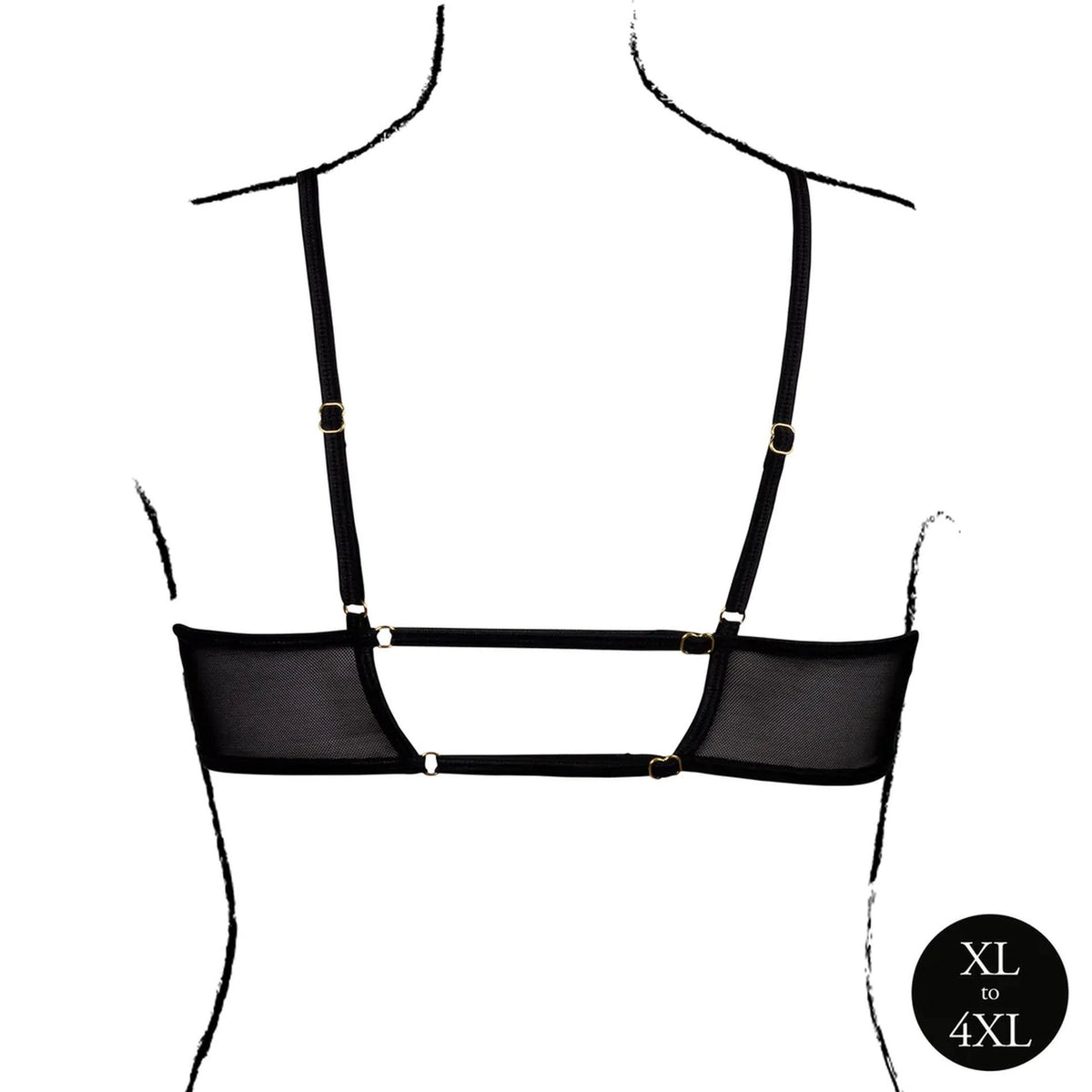 Conjunto de lencería Keyhole Sliders Queen – tallas grandes, doble, negro | Le Désir