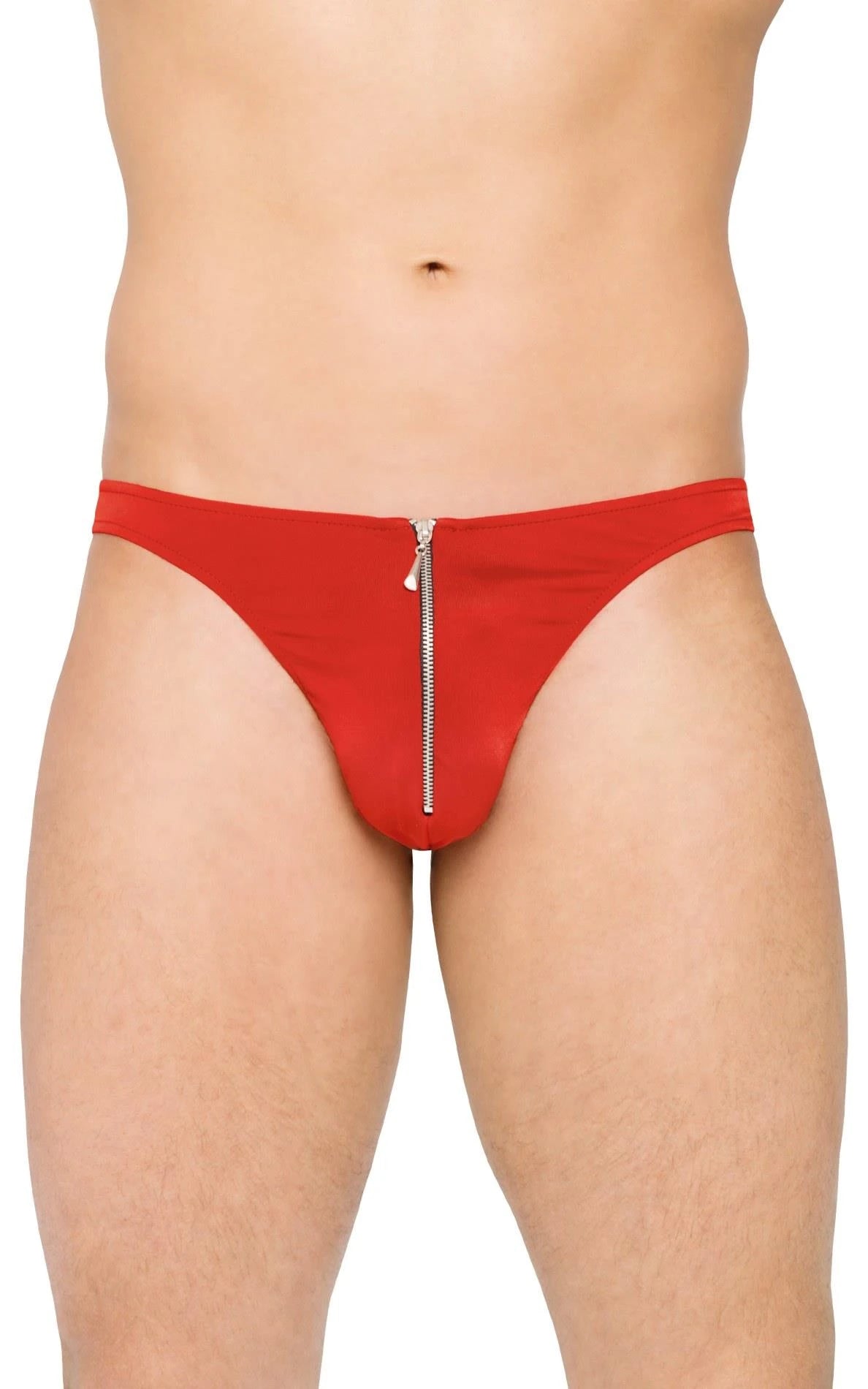 Perizoma uomo – con zip, rosso | SoftLine Collection