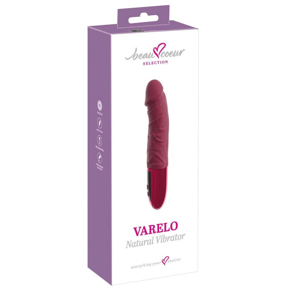 Vibromasseur réaliste Varelo 12 fonctions – rechargeable, rouge | beau coeur