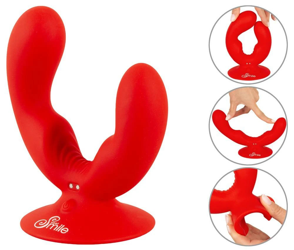 Vibrador especial 9 funções – recarregável, duplo, vermelho | Sweet Smile