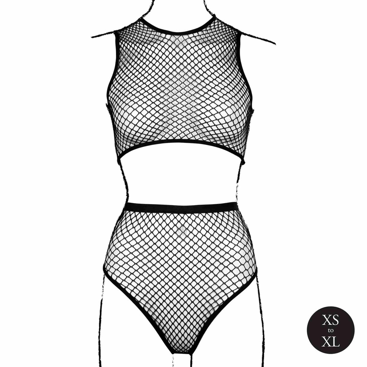 Conjunto de lingerie Crop Pantie Structure 2 peças – preto | Le Désir