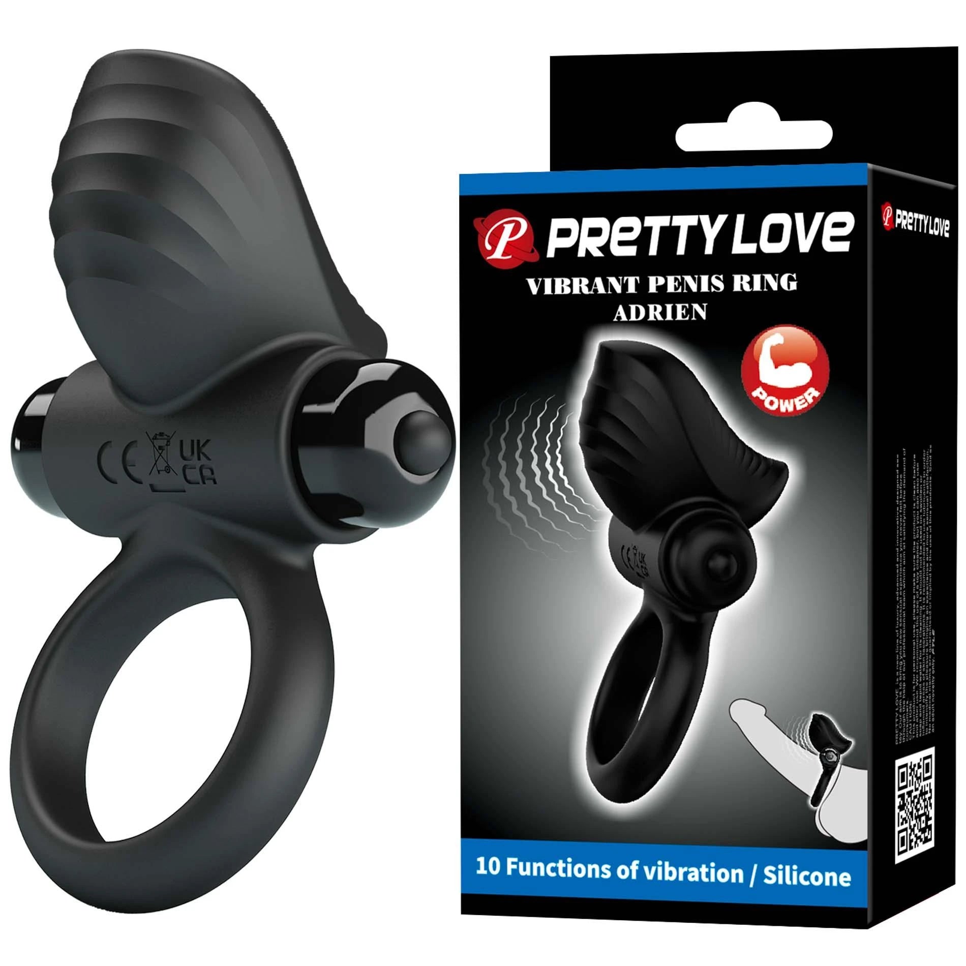 PRETTY LOVE - Anneau vibrant pour pénis ADRIEN 10 fonctions