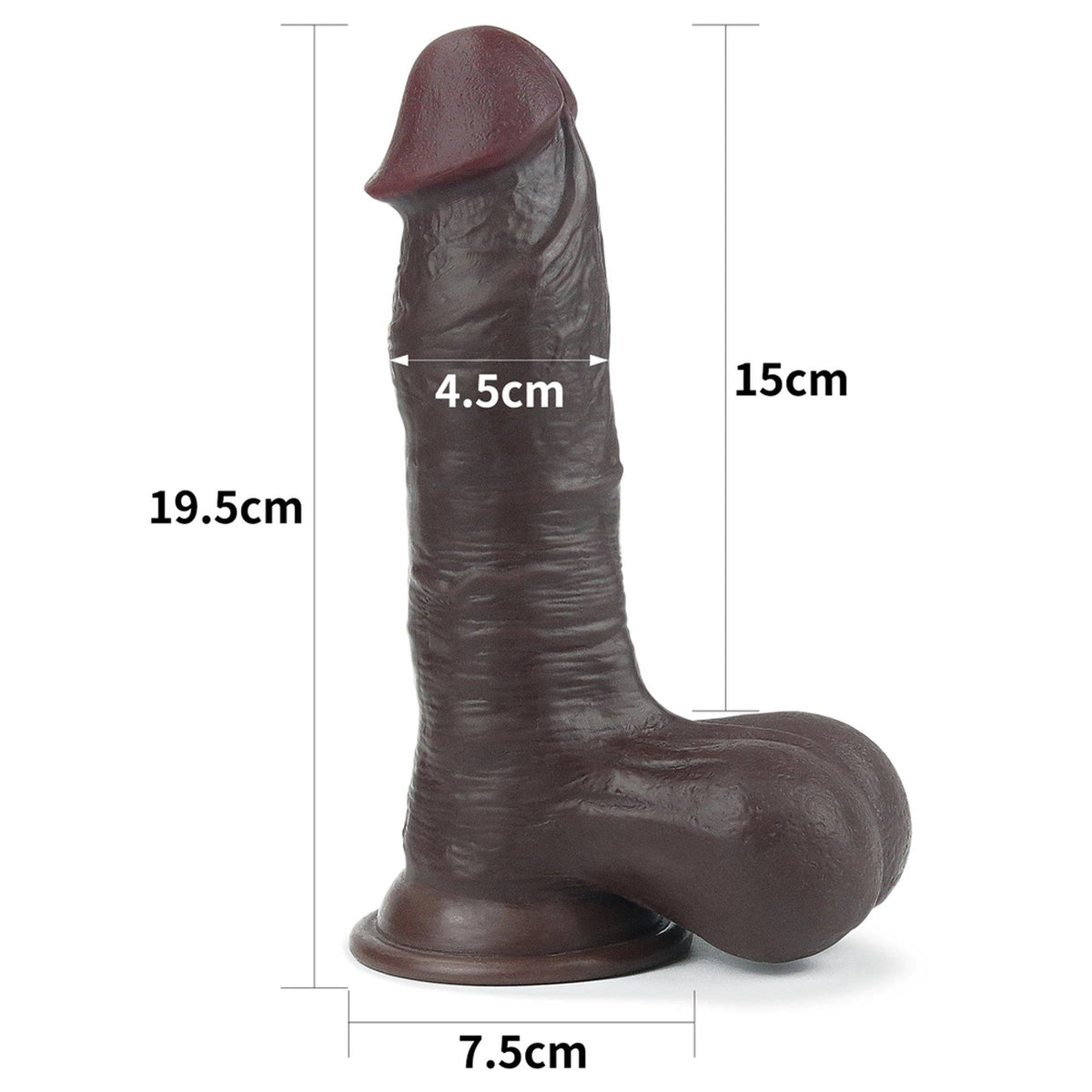 Realistischer Dildo Layer Whole Testicle 19.5 cm – mit Saugnapf, vibrierend, hautfarben 10-LV317015 | Lovetoy