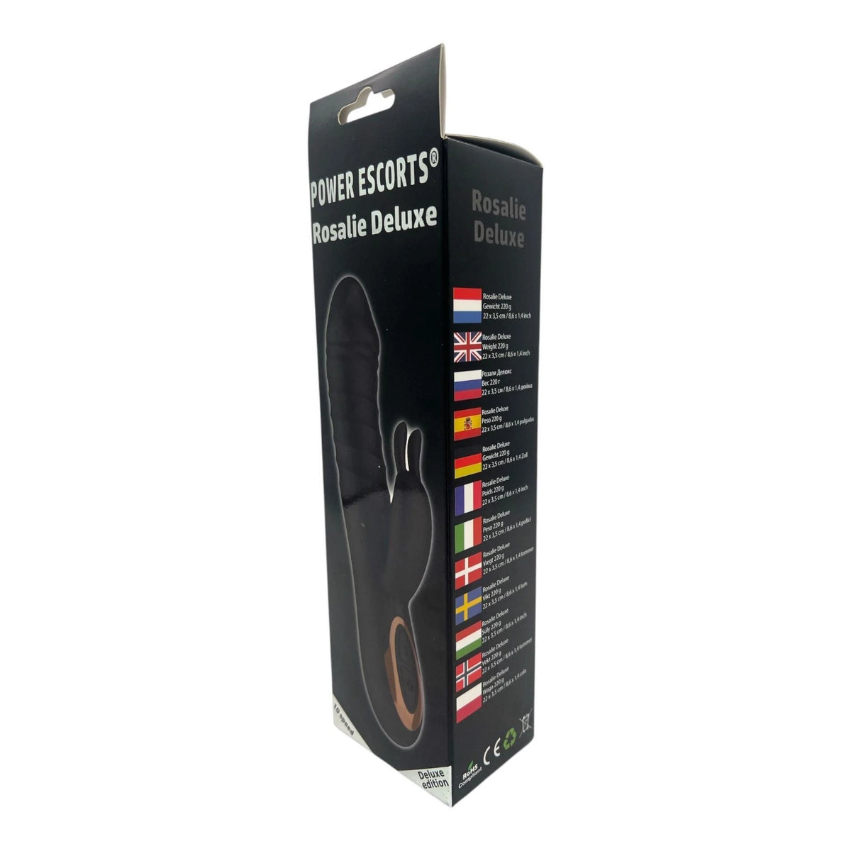 Vibrador rabbit Br209 Rosalie – recargable, negro | Power Escorts