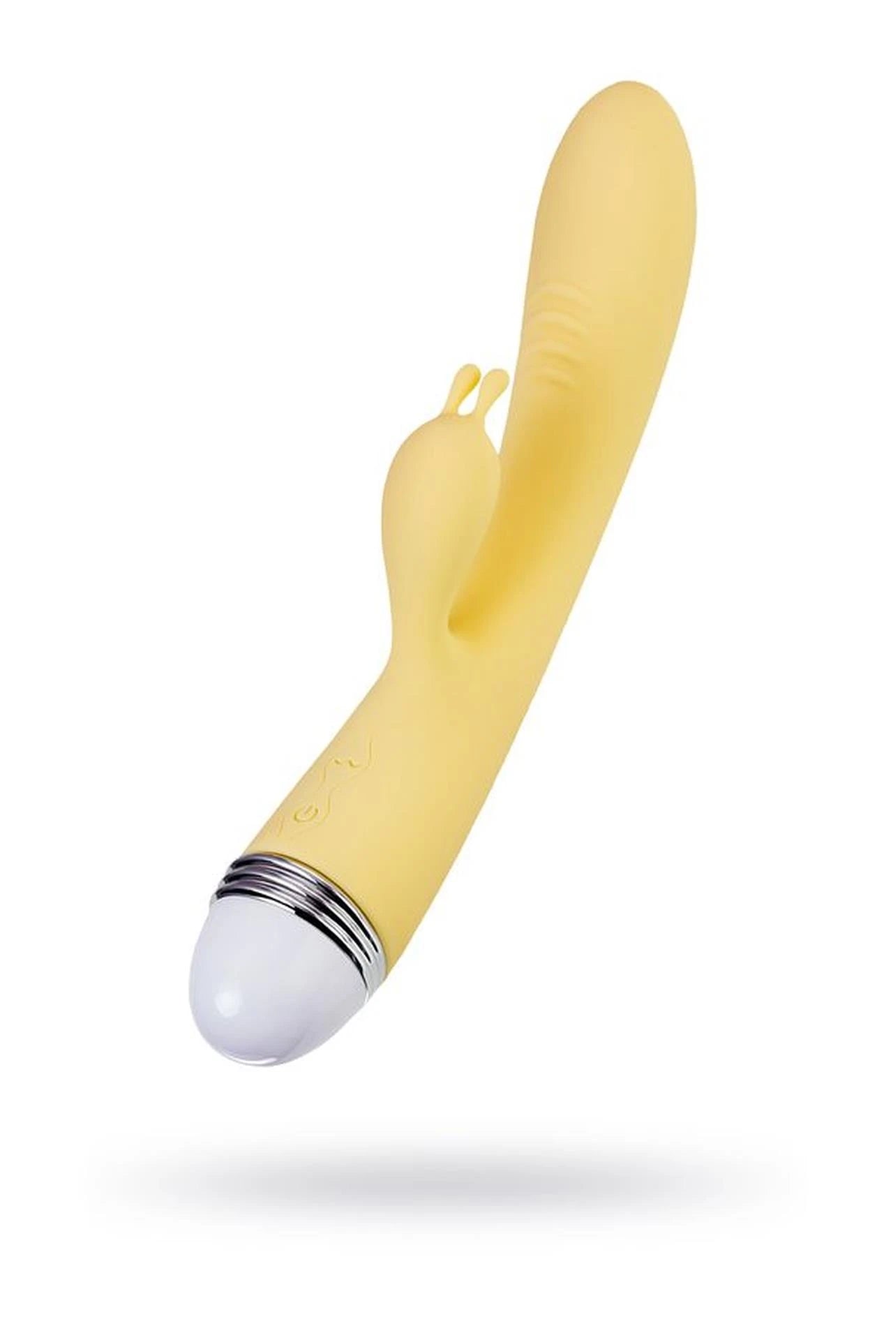 Vibromasseur avec stimulateur clitoridien Flovetta de Toyfa Aster, silicone, jaune, 22 cm
