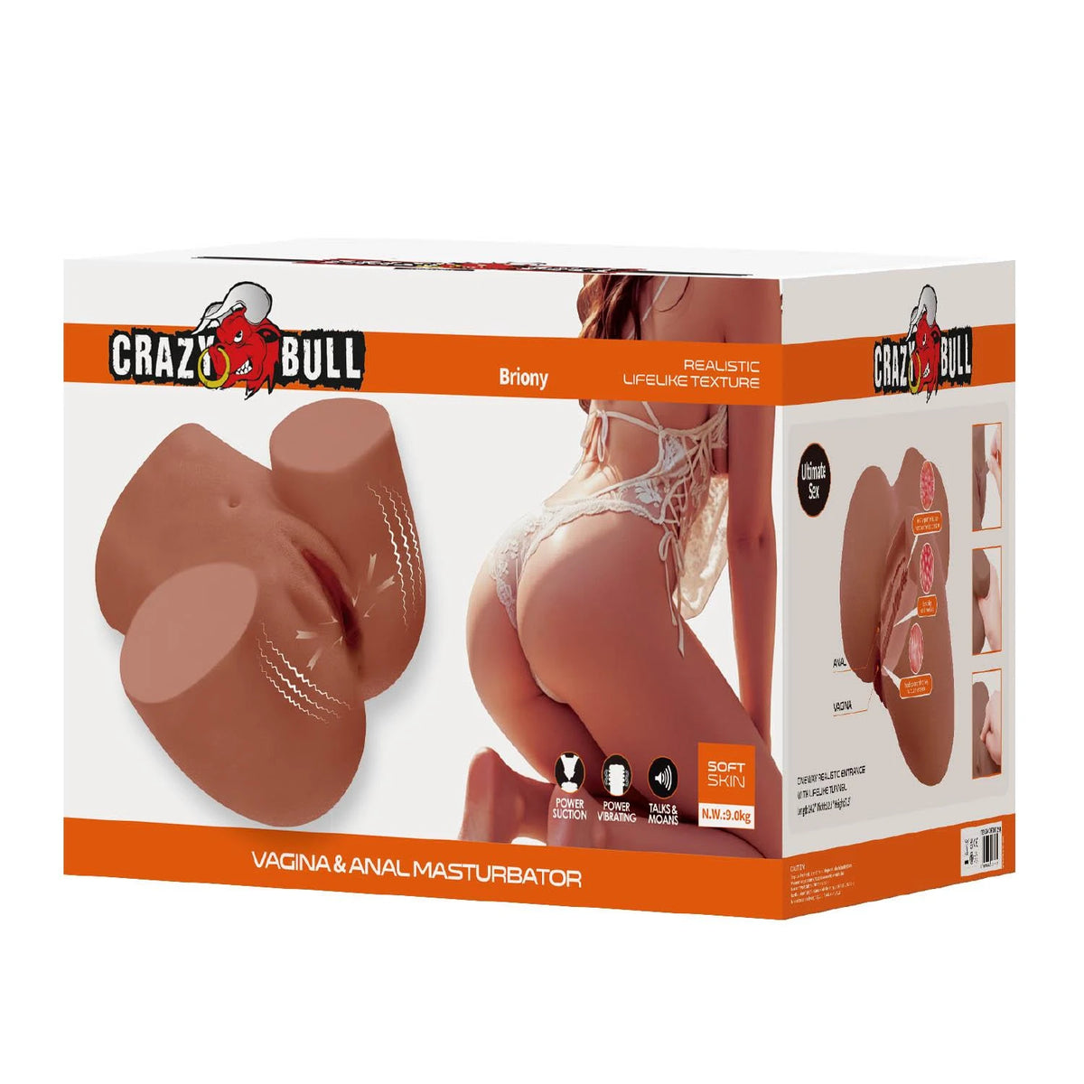 Masturbator Briony – rechargeable, vibrating, brown | Crazy Bull