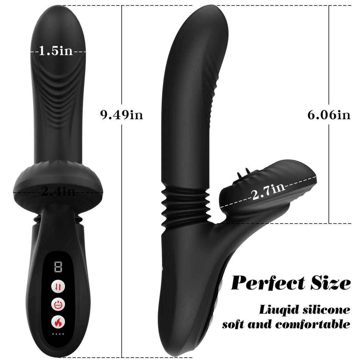 Stimolatore clitorideo Licking 7 funzioni – ricaricabile, riscaldante, nero | Favorites