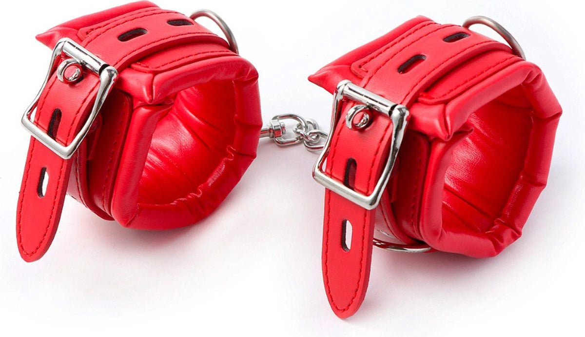 Manette Cuffs with chain – rossa | Fetish Fever