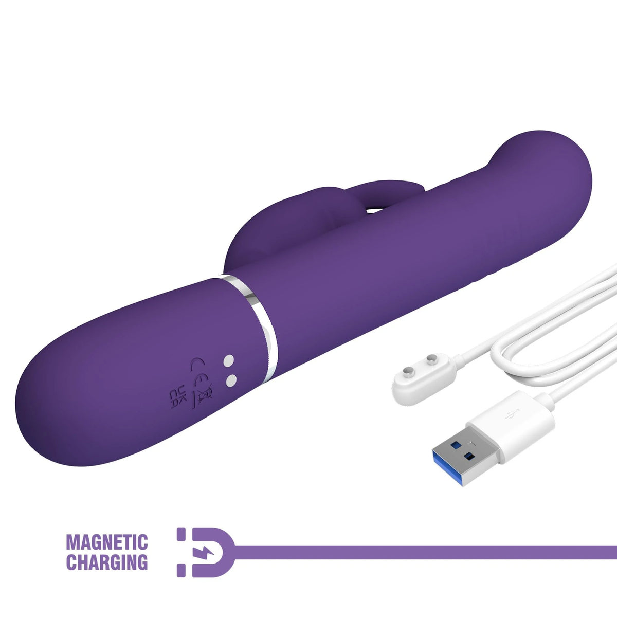 Rabbit vibrator Coale 7 functions – thrusting, rotating, purple BW-500013-2 | Pretty Love