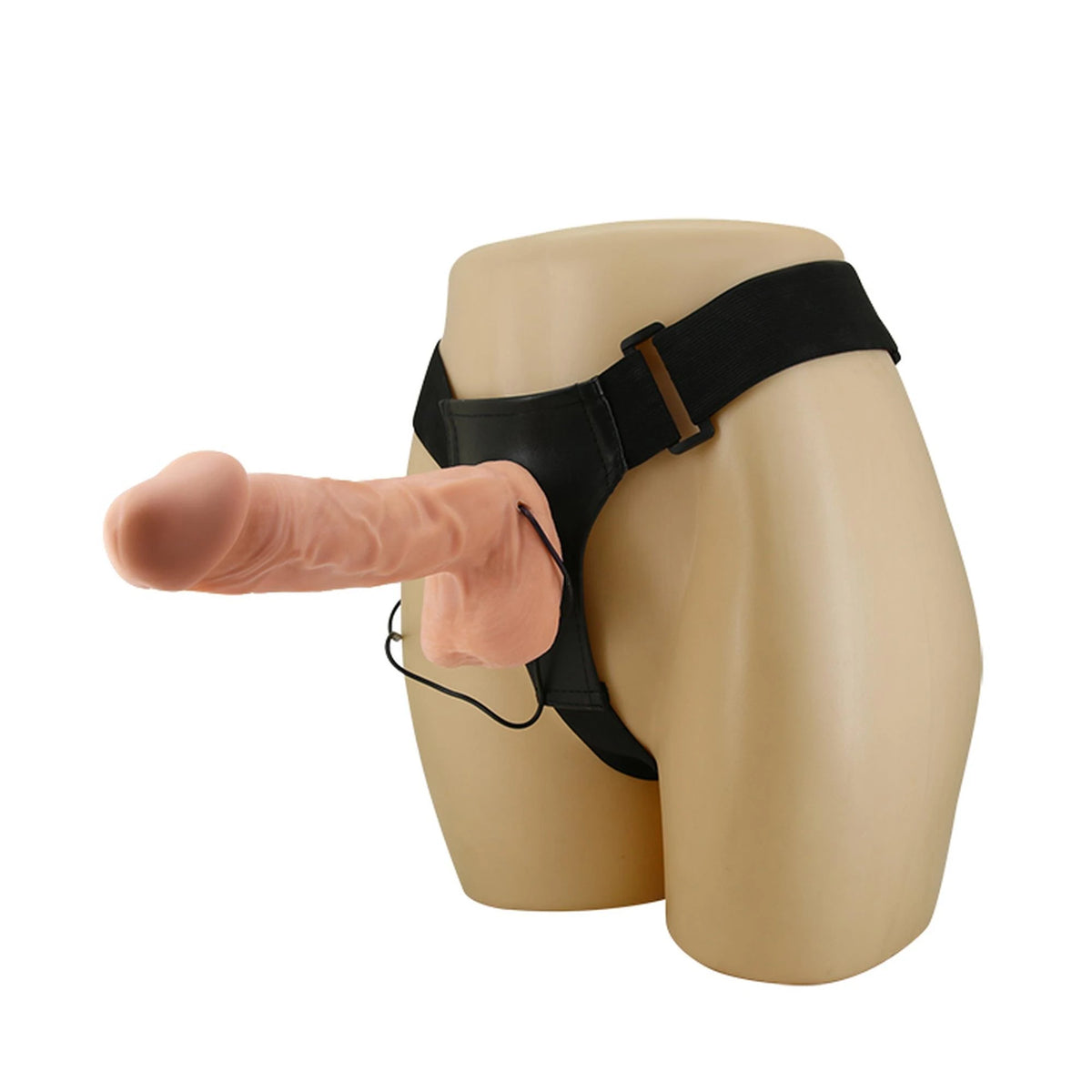 Arnés strap-on RealDeal 10.2″ – con mando a distancia, vibrador | Baile