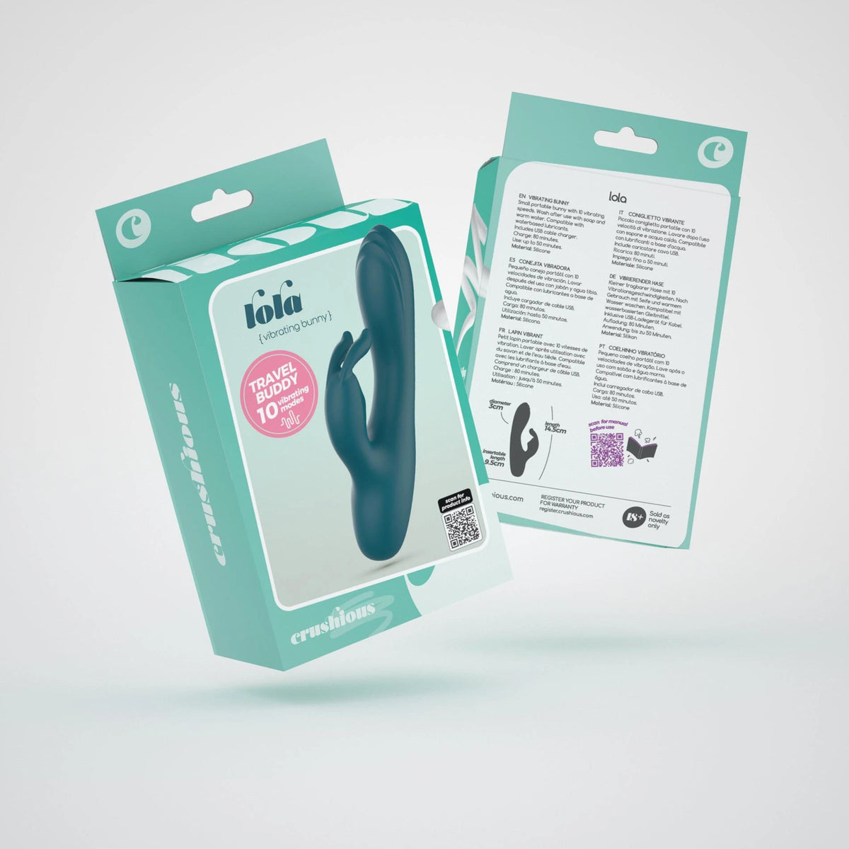Rabbit vibrátor Lola Emerald 9.5 cm – zöld | Crushious