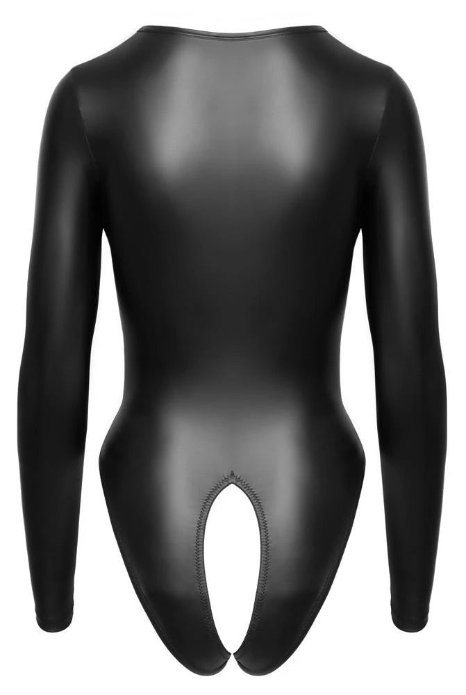 Body – aberto, manga comprida, preto | Cottelli LINGERIE